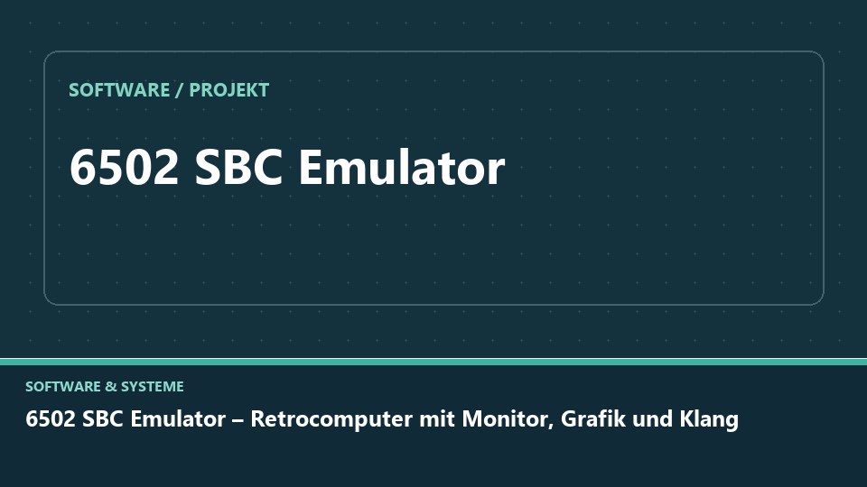 Vorschaubild: 6502 SBC Emulator – Retrocomputer mit Monitor, Grafik und Klang