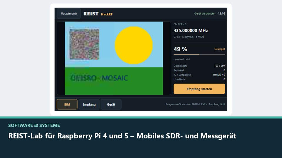 Vorschaubild: REIST-Lab für Raspberry Pi 4 und 5 – Mobiles SDR- und Messgerät