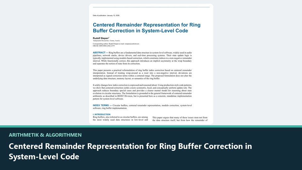 Vorschaubild: Centered Remainder Representation for Ring Buffer Correction in System-Level Code