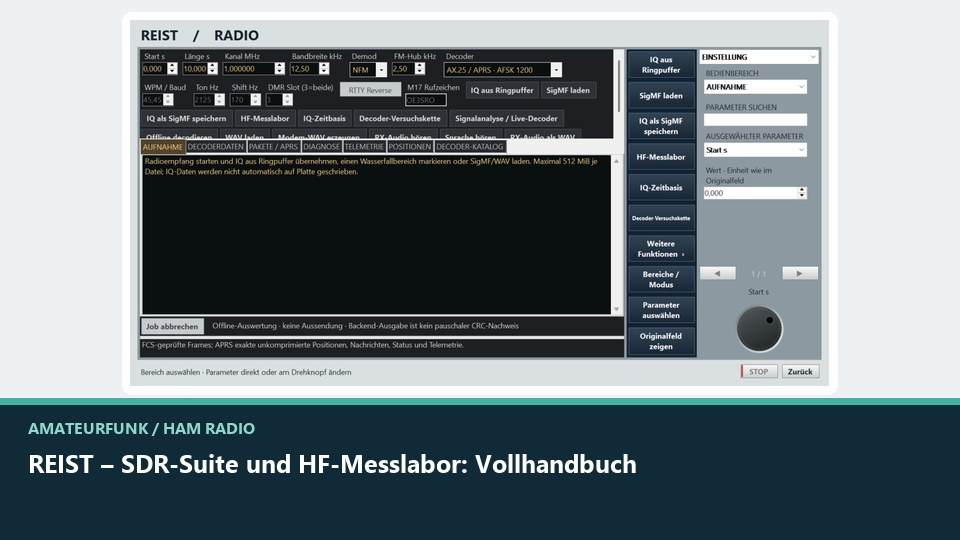 Vorschaubild: REIST – SDR-Suite und HF-Messlabor: Vollhandbuch