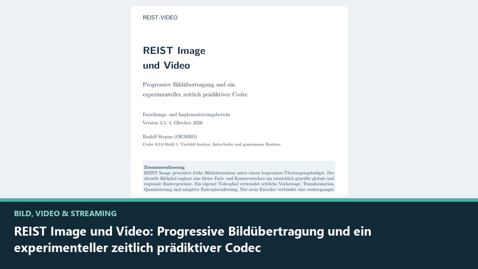 Vorschaubild: REIST Image und Video: Progressive Bildübertragung und ein experimenteller zeitlich prädiktiver Codec