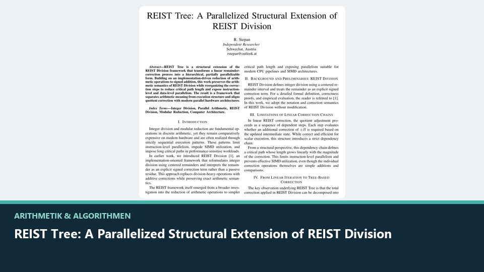Vorschaubild: REIST Tree: A Parallelized Structural Extension of REIST Division