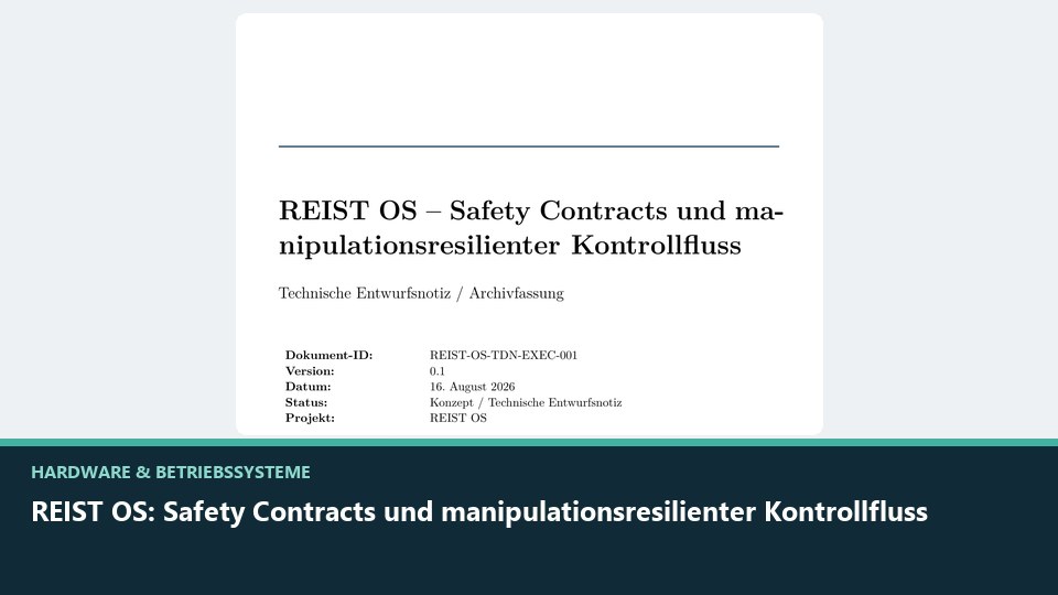 Vorschaubild: REIST OS: Safety Contracts und manipulationsresilienter Kontrollfluss